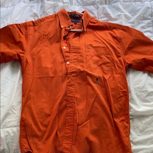 tommy hilfiger orange shirt